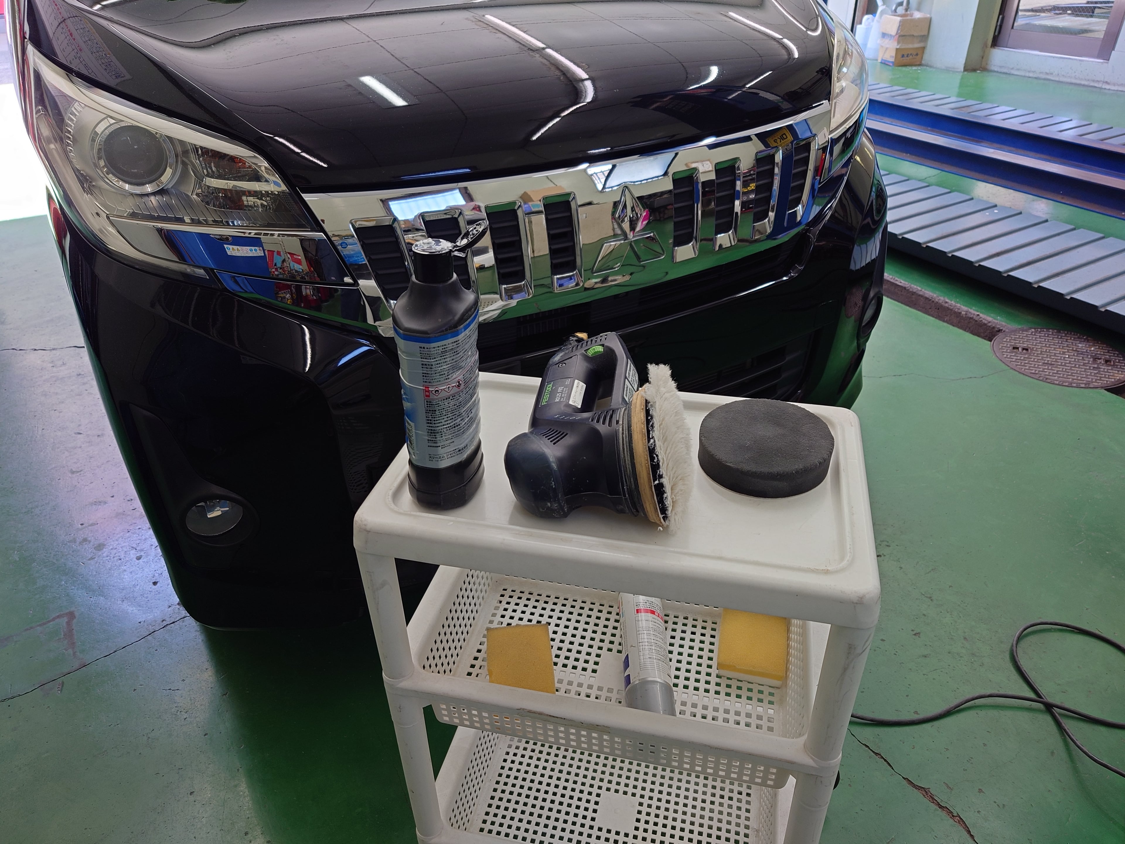 【徳島県三好郡】ミツビシEKスペースカスタムターボの中古車仕上げ作業中🚘️